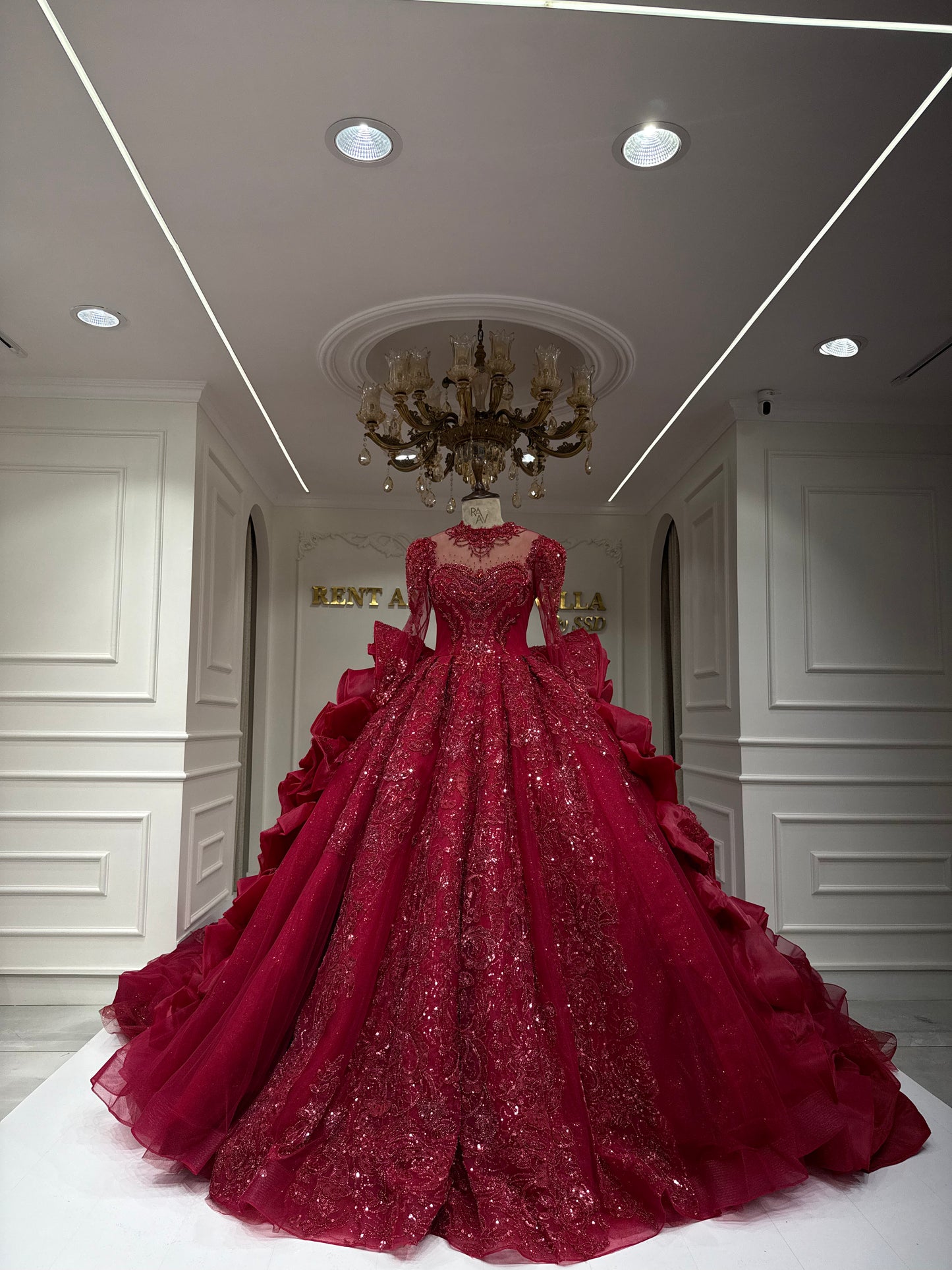 Red Sparkling Ball Gown