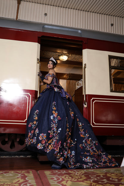Royal Navy Blue Ball Gown