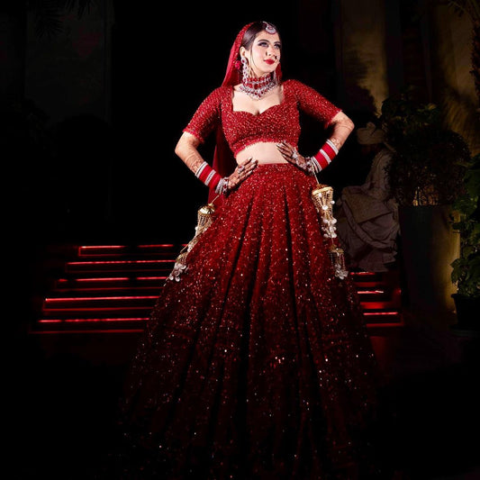 SCL Red Spotlight Lehenga