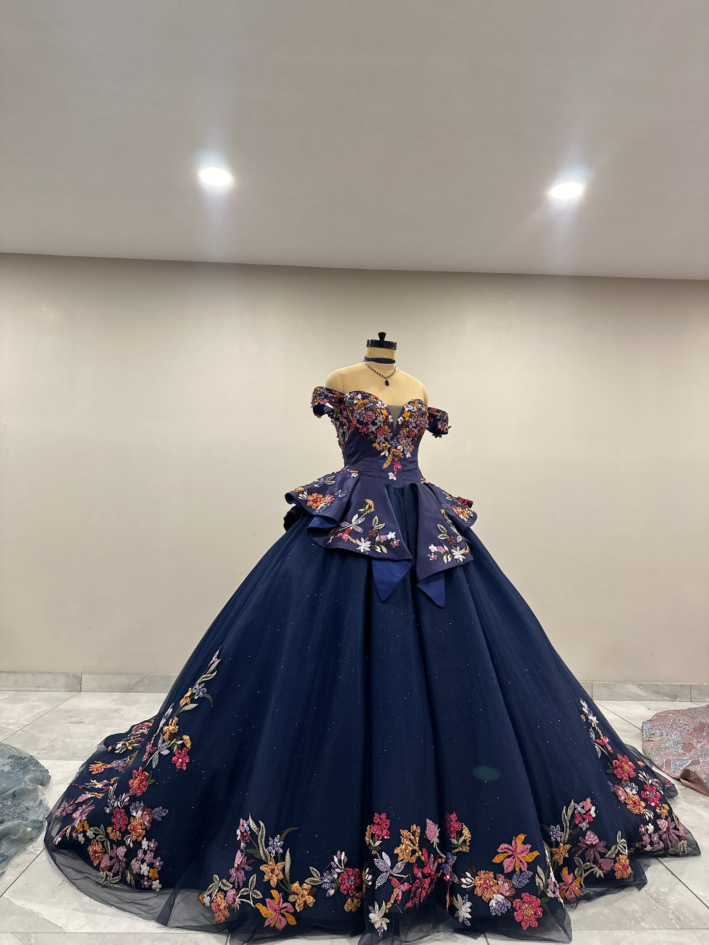 Royal Navy Blue Ball Gown