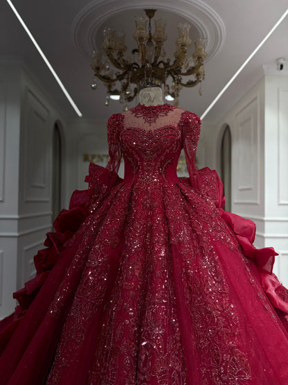 Red Sparkling Ball Gown