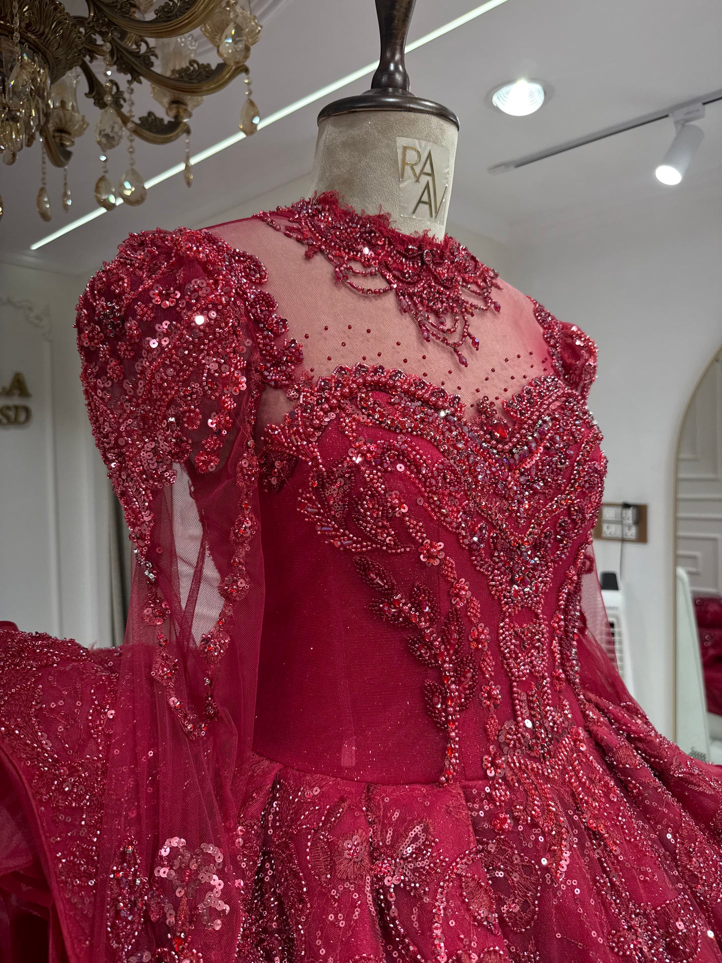 Red Sparkling Ball Gown