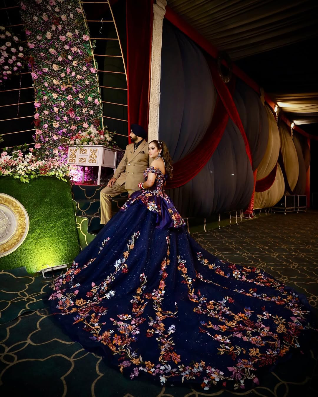Royal Navy Blue Ball Gown
