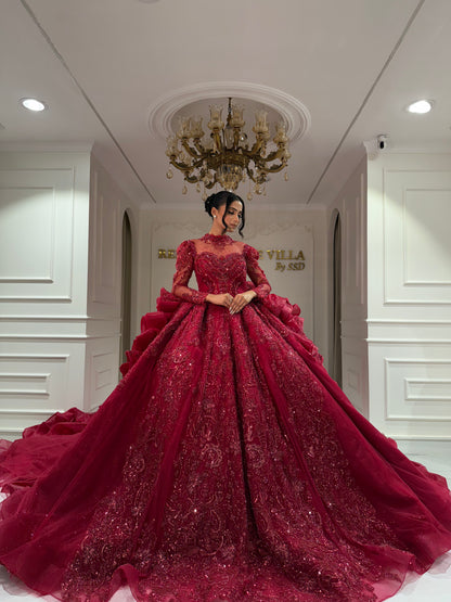 Red Sparkling Ball Gown