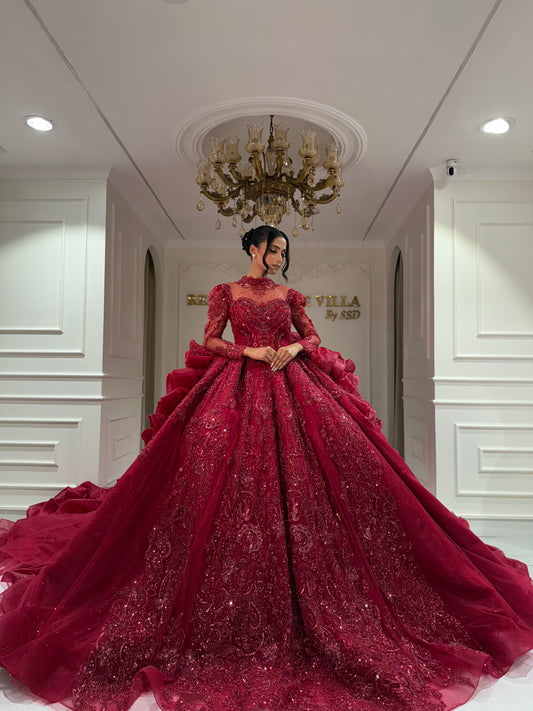 Red Sparkling Ball Gown