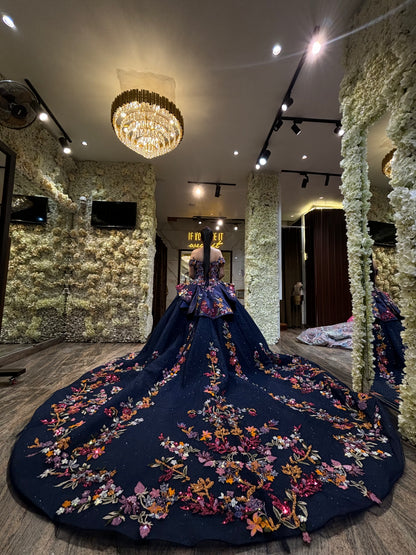 Royal Navy Blue Ball Gown