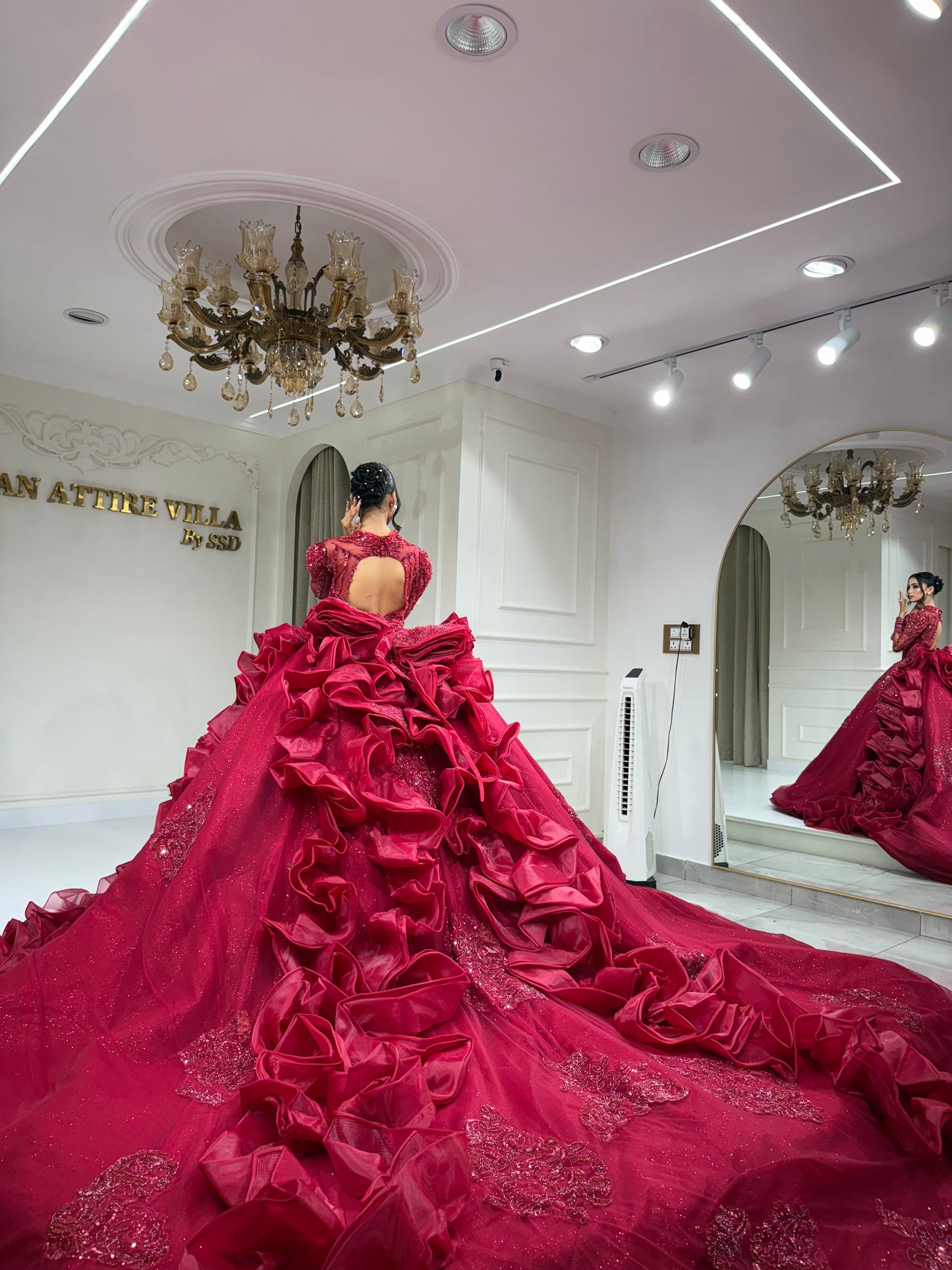 Red Sparkling Ball Gown