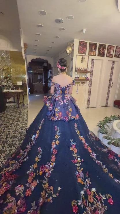 Royal Navy Blue Ball Gown